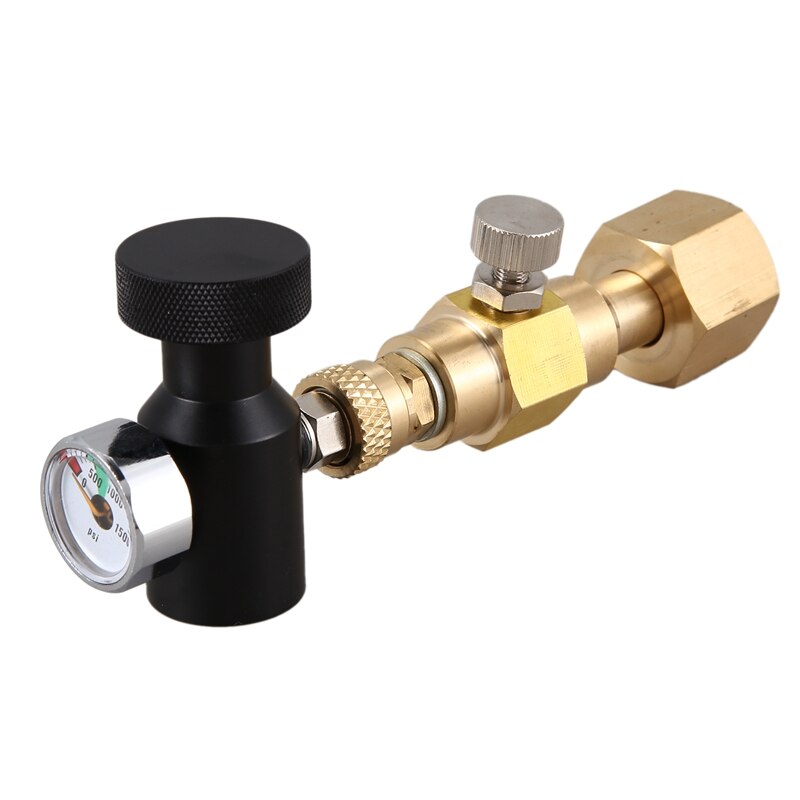 JEYL CO2 Carbonator Cylinder Tank Refill Adapter Adaptor Filling Station Co2 Cylinder Refill Adapter W21.8 EU Gauge