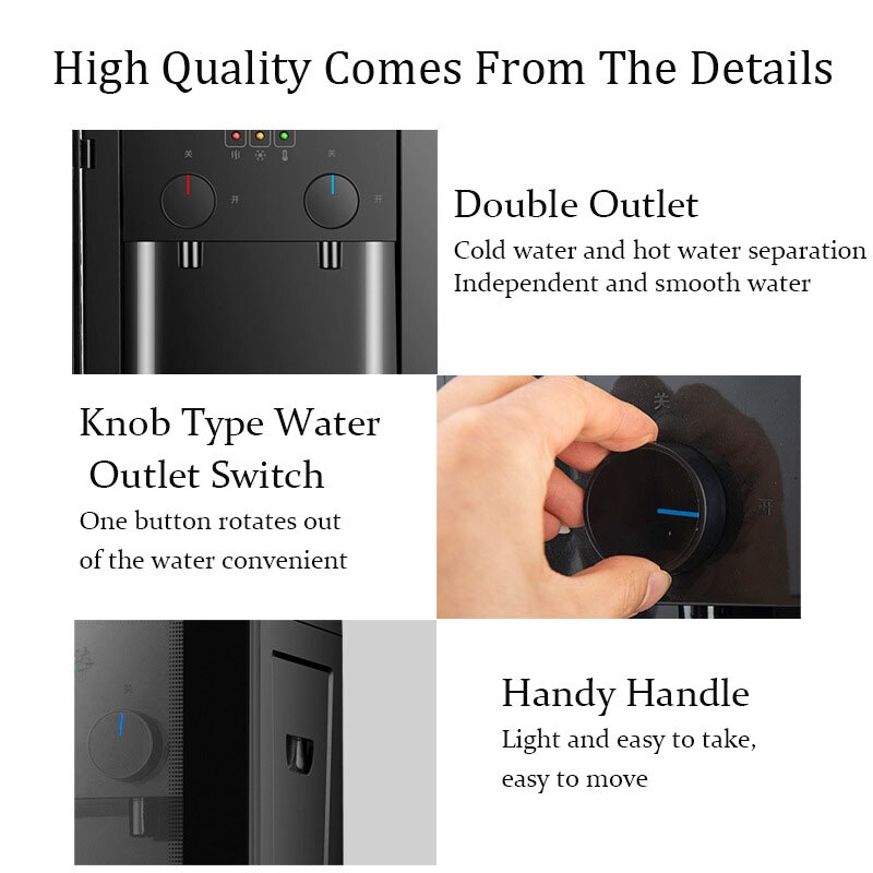 45W Water Dispenser Home Commercial Desktop Water Dispenser Home Commercial and Cold Type 109 Black Diamond Anti-scalding
