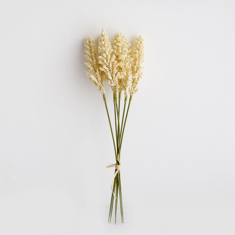 6 stk/pakke kunstig vanilje mini skum bær spids kunstige blomster buket til hjemmet plante vægdekoration korn plantebunke: Ta175