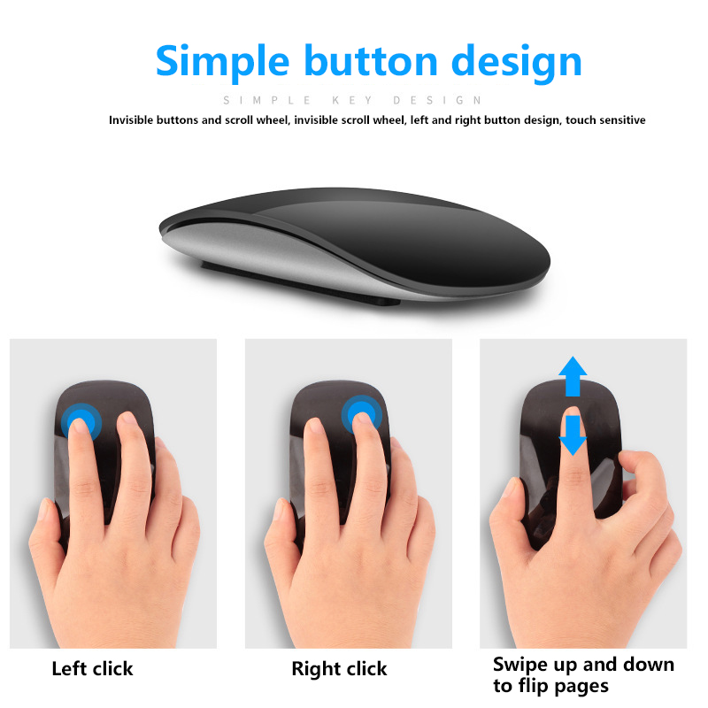 Magic Mouse voor Apple Macbook Pro Air Mini Laptop iPad - Bluetooth 5.0 Draadloze Optische Muis