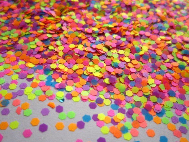 mischen Neon- Farben Lösungsmittel beständig Hexagon bilden funkeln Pailletten, Pailletten für Nagel Kunst dekoration G506