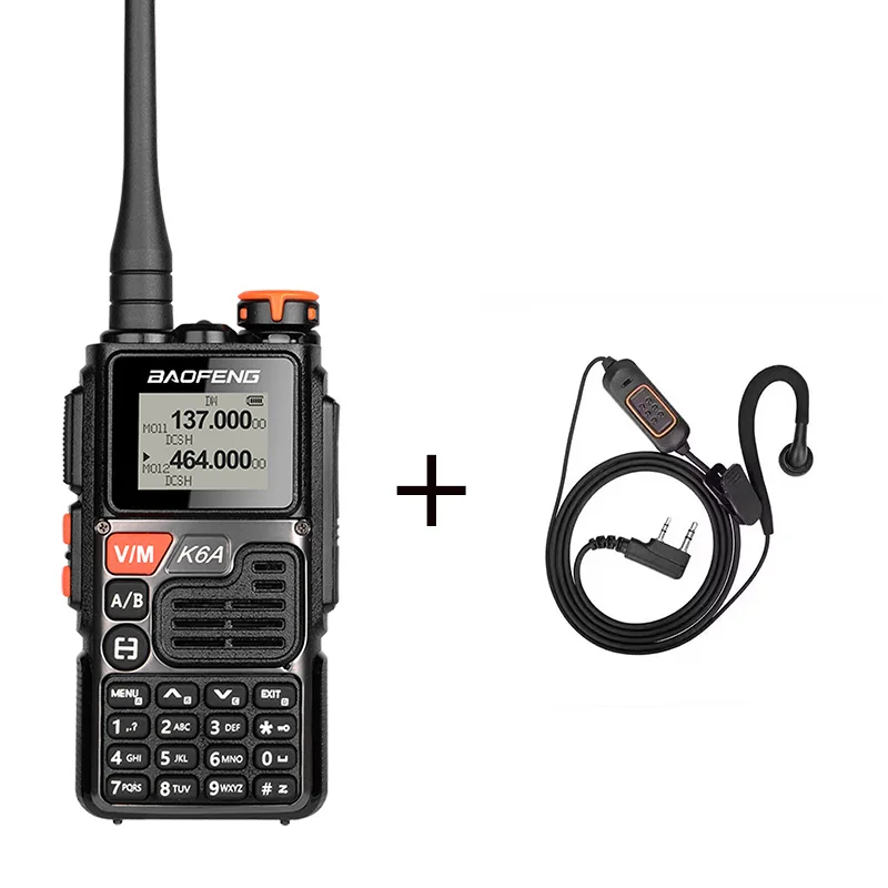 baofeng UVK6 Walkie Talkie Am Fm Two Way Radio Commutator Station Ham Wireless Set Long Range Receiver Quansheng UV-K6: black / US