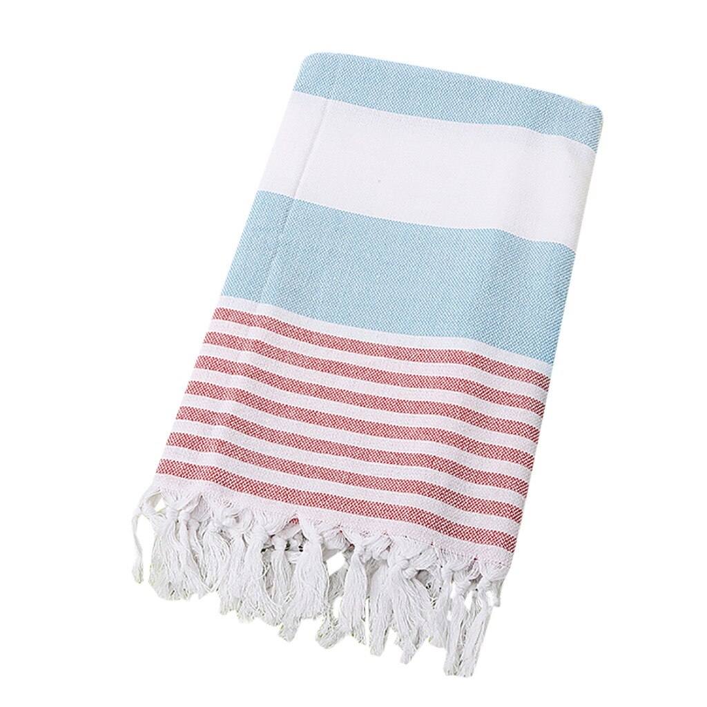 Ouneed Adult Bath Towel Cotton Turkey Simple Stripe Pattern Fringe Beach Towel Stained Jacquard Towel Bath Towels: I