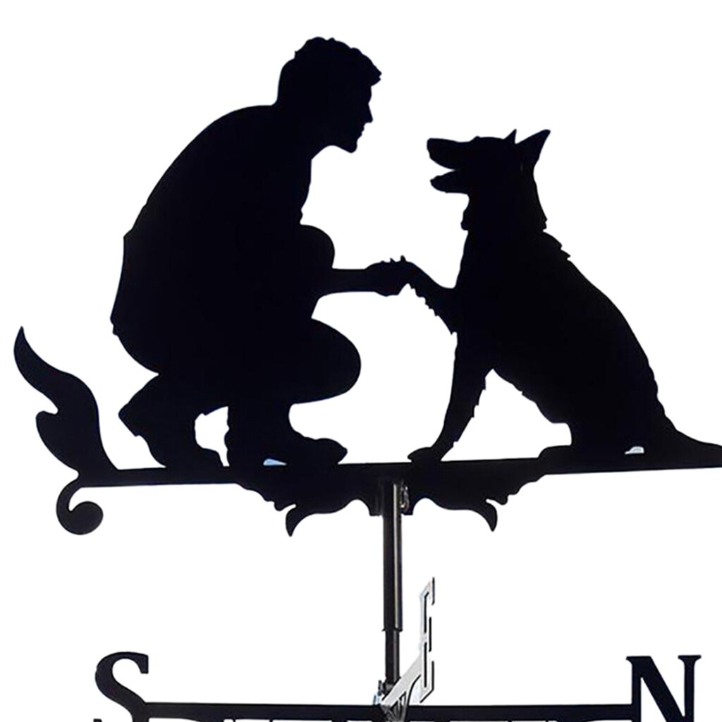 Vejrskovl vindretning indikator hjem udendørs have ornamenter mand hund