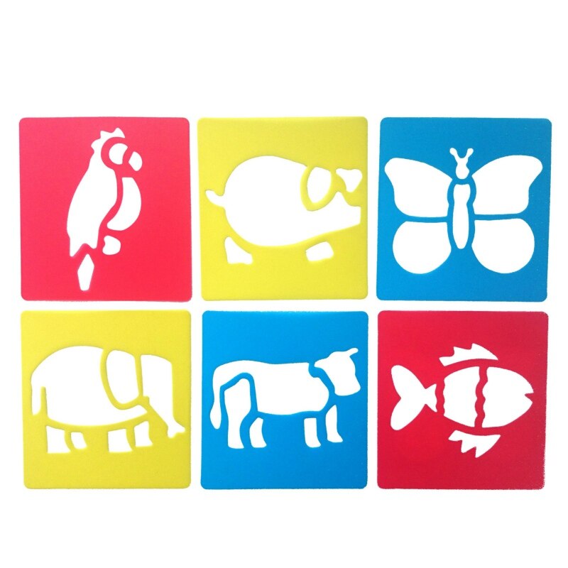Pochoirs de peinture en plastique PP, bricolage, modèles de dessin lavables pour enfants, apprentissage de la peinture, pochoir, jouets: H12