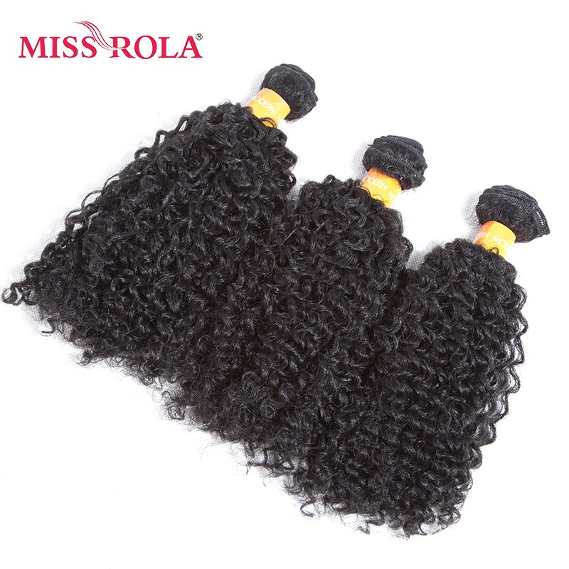 Miss Rola, extensiones de cabello sintético rizado 1B n. ° 9,5 "pulgadas, 6 unidades por paquete, mechones ondulados Kanekalon, ofertas, máquina cosida, doble trama