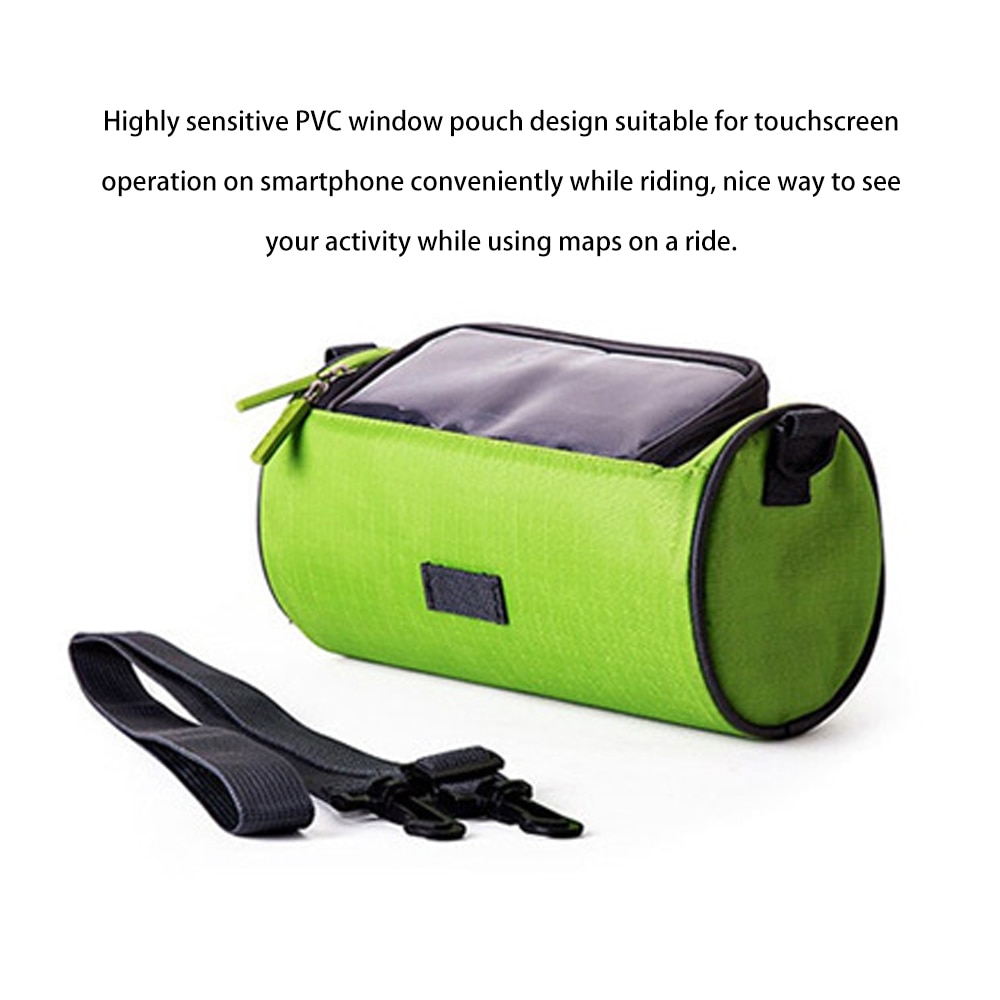 Cykelstyrtaske vandtæt fronttaske cykelopbevaringspose med aftagelige skulderstropper, der kører mobiltelefontasker