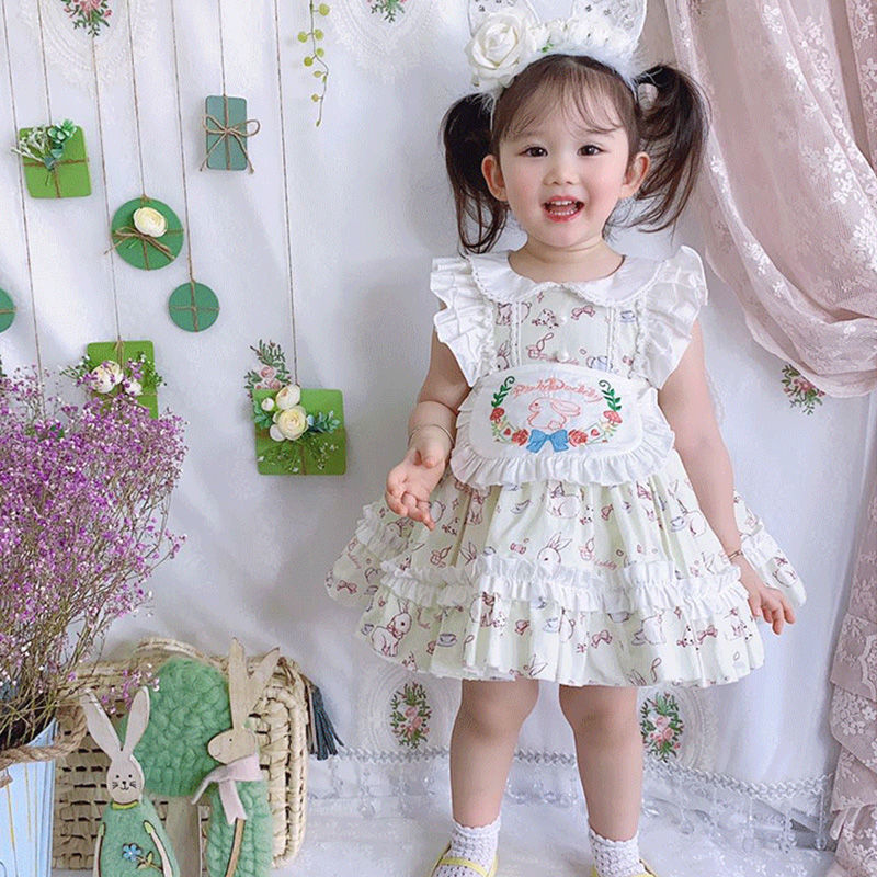 Patrón de costura para vestido de bebé Lolita para niños, Mini Plantilla de dibujo de corte de papel Kraft DIY, falda de tela para niñas