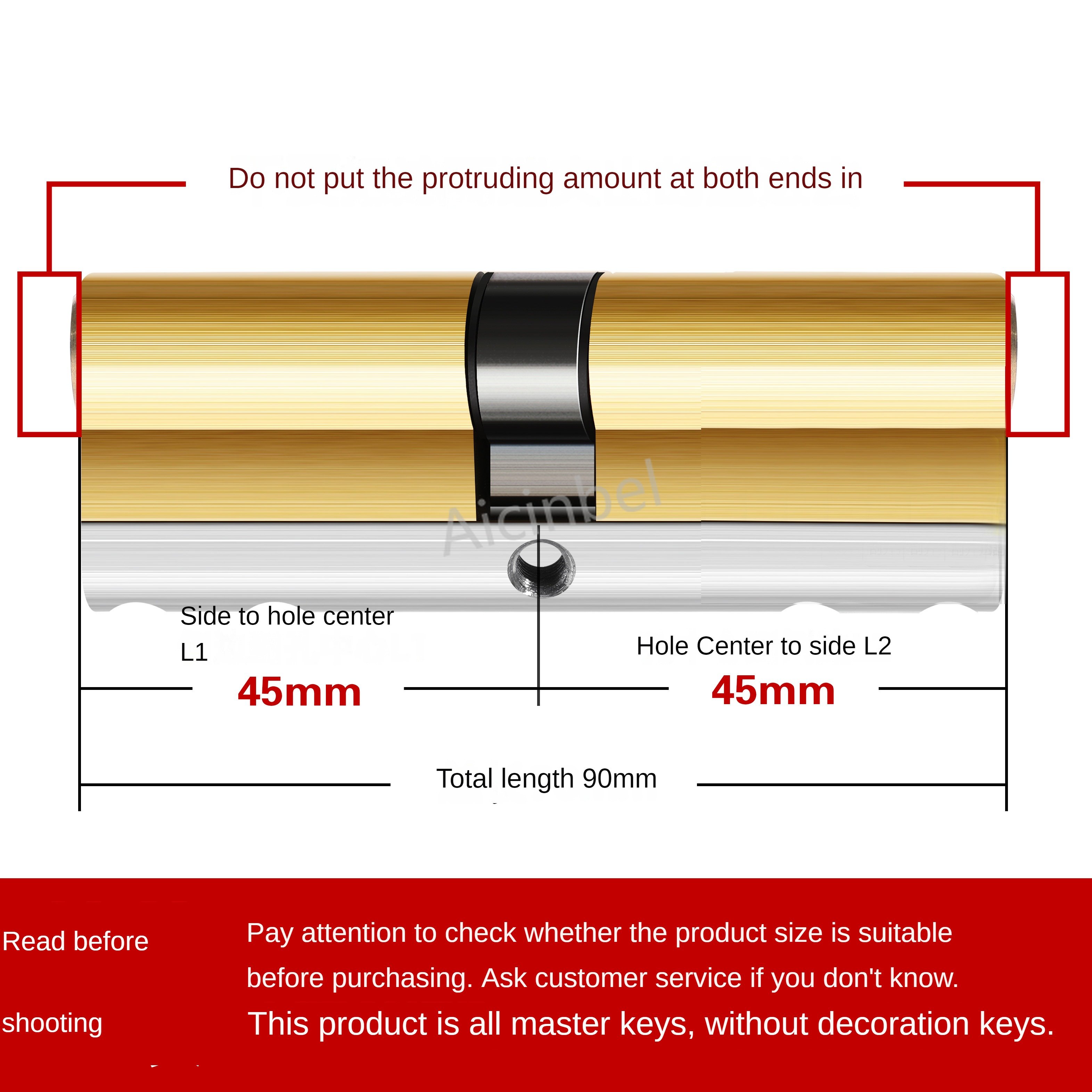 Slotcilinder Europese Standaard 65-115Mm Slotcilinders Buitendeursloten, Deurslotcilinder 8 Hoofdsleutels Super C Klasse Slot: YELLOW