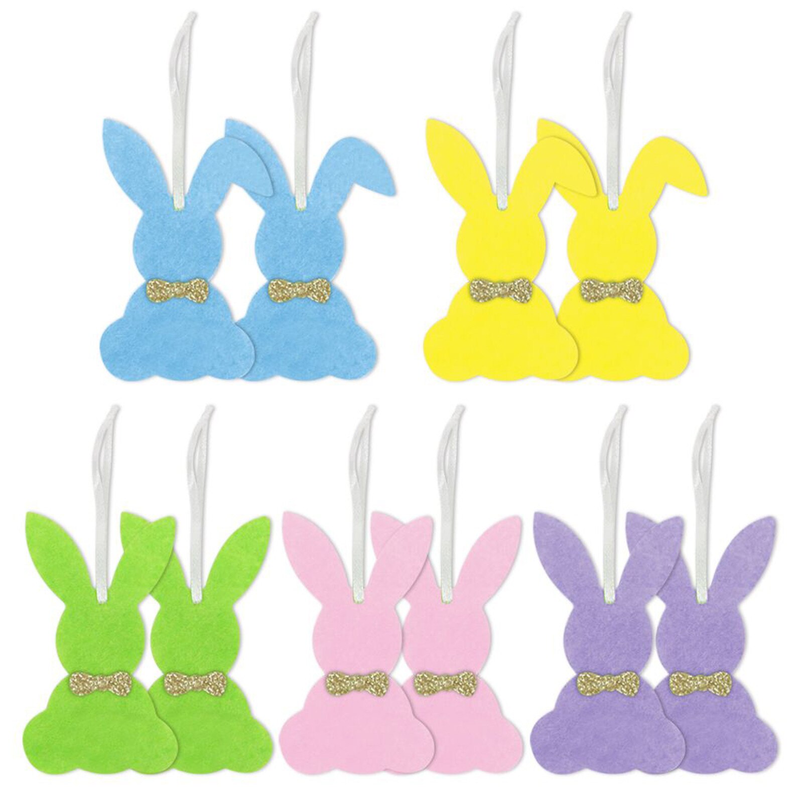 Lapin 5 couleurs 2021x9.5 cm, décoration de pâques, à suspendre et à offrir, fait à la main, fournitures de fête d'anniversaire pour la maison, 5.5: 10Pcs