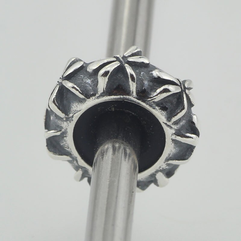Authentic 925 Sterling Silver Spacer Stopper Heart Flower Bead Charm Fit European Style 3.0mm Bracelet Jewelry