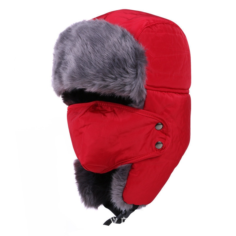 Vinter bomberhatte ushanka russisk pelshue varm fortykket øreklap kasket til mænd og kvinder maske balaclava