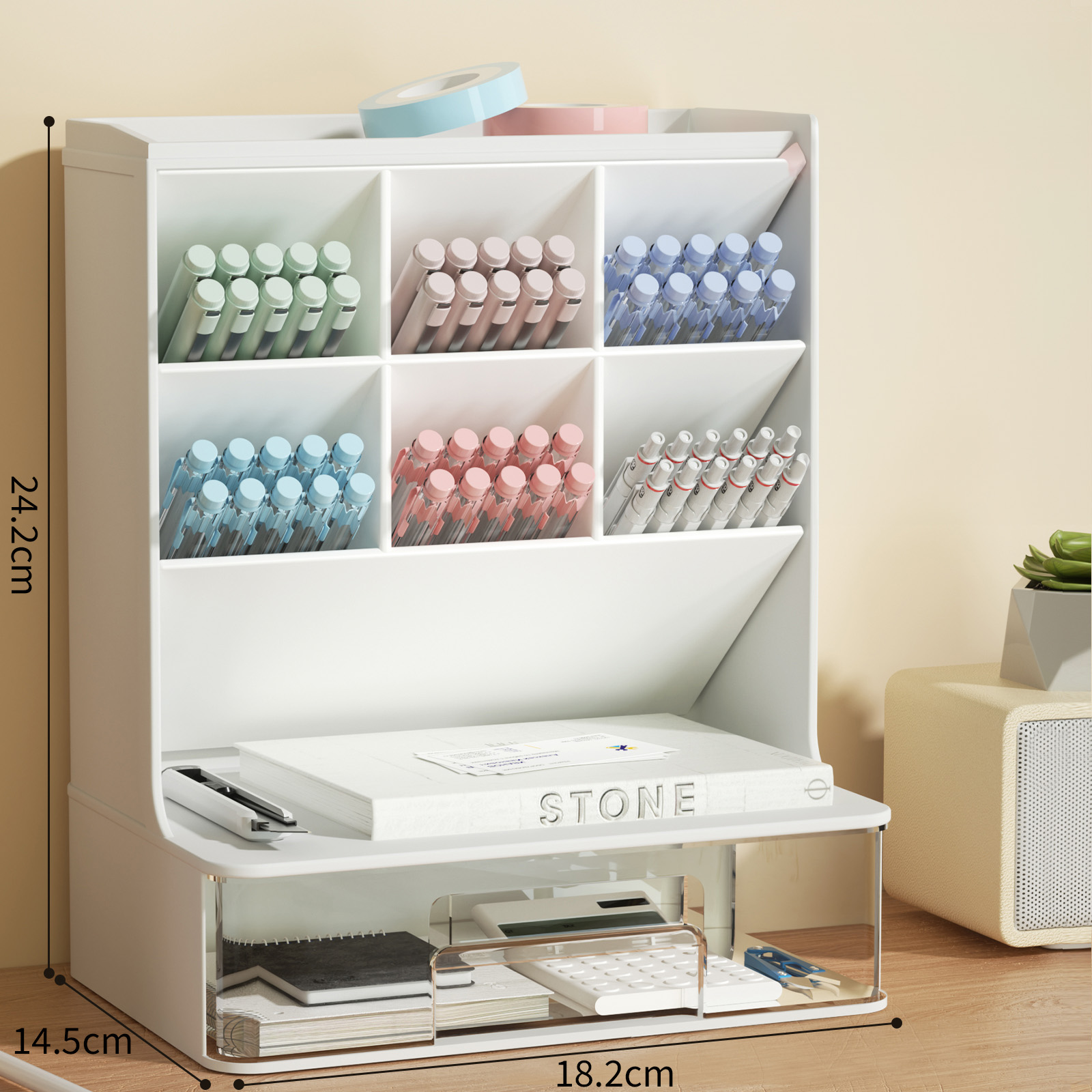 Kontor skrivebordsorganisator papirvarer arrangører opbevaring opsætning tilbehør skrivebord penholdere lyserøde gadgets: Default Title