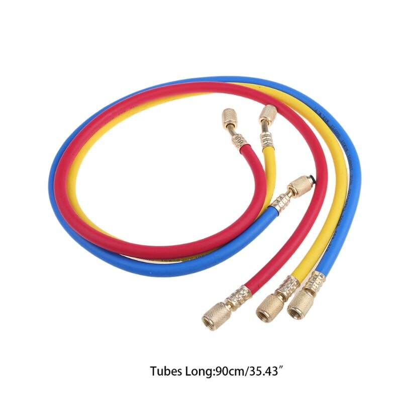 Conjunto de manómetro de colector refrigerante, herramientas de aire acondicionado + evacuación de carga de prueba de refrigerante para refrigeración de aire acondicionado