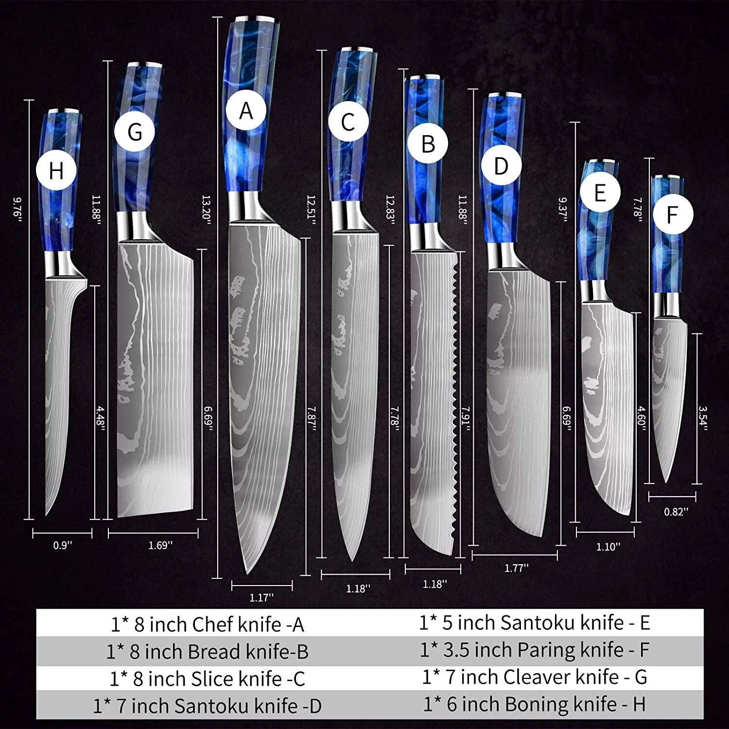 Kitchen Chef Knife Santoku Japanese Knife 7CR17 High Carbon Stainless Steel Damascus Drawing Meat Vegetable Knives
