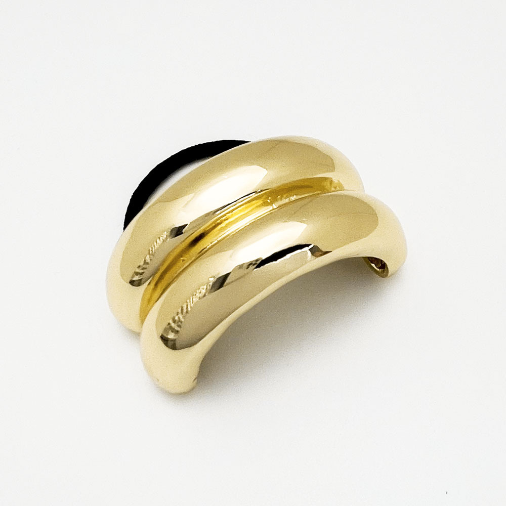 Pinzas para el cabello de Metal de doble capa huecas y gruesas simples para mujer, diademas, gomas elásticas, cuerdas para el cabello, accesorios para el cabello de: Color amarillo dorado claro