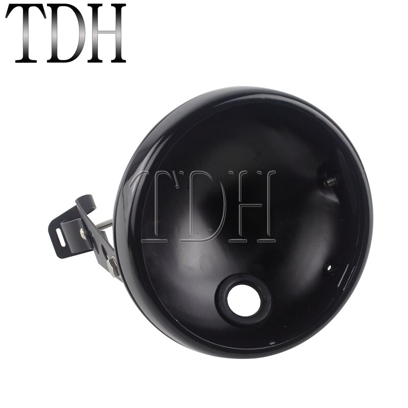 7 Inch Motorfiets Koplamp Cover Zwart Voor Harley Custom Led Koplamp Behuizing Beugel Universele Emmer Shell Vuurtoren