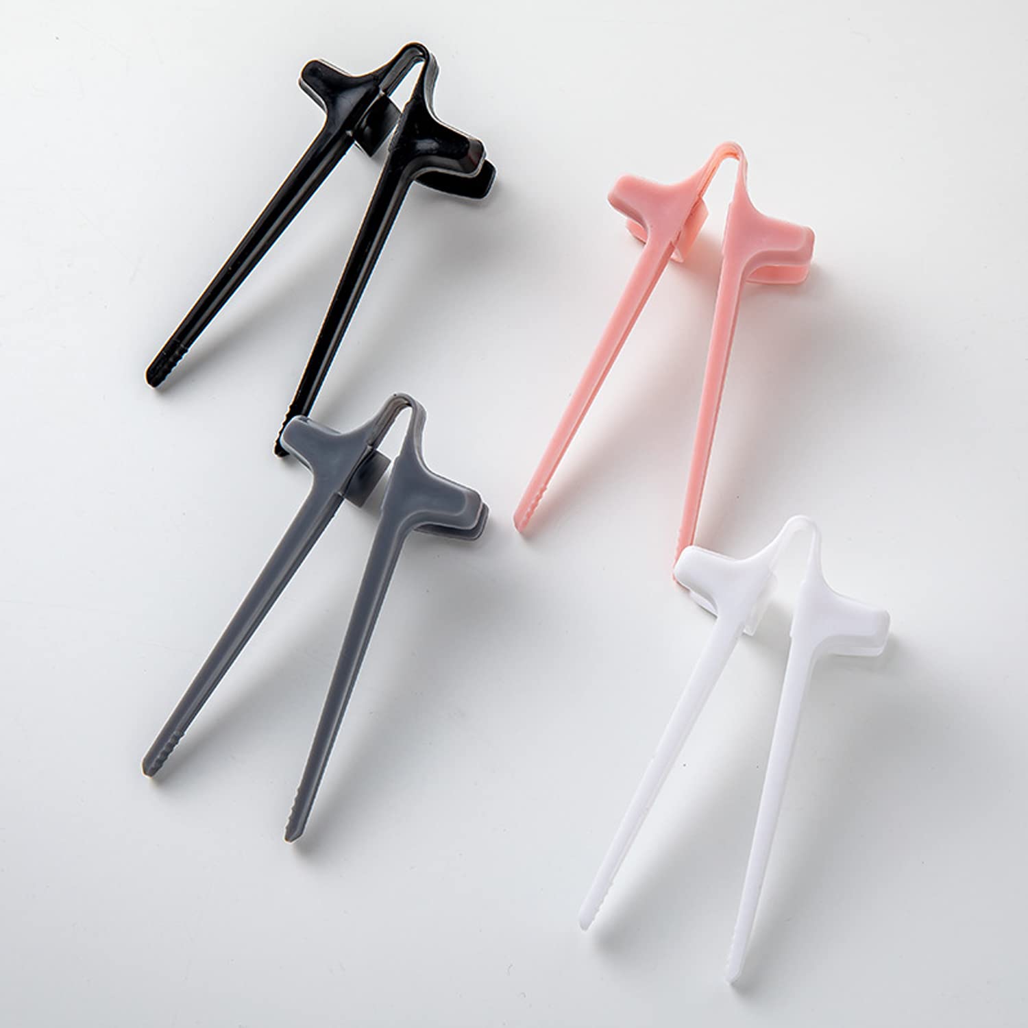 Palillos de dedo de 4 piezas para jugadores, pinzas para aperitivos, pinzas para dedos, creatividad, vajilla, herramienta de Clip, para jugadores: 4colors mix