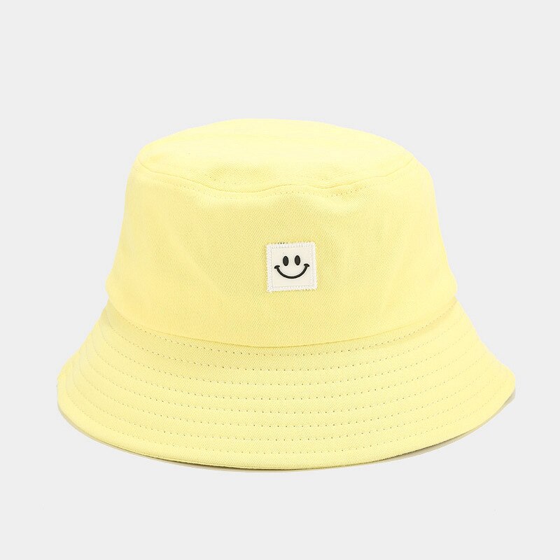 Bucket hat kvinder sød lilla hatte solcreme ensfarvet smil bucket hat панамы efterår trend mænd graffiti