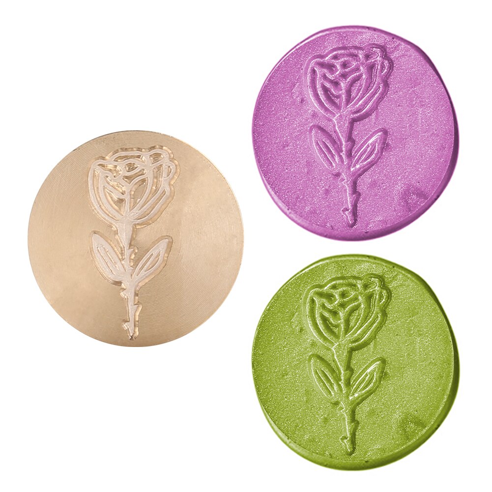 Retro Antique Plant Metal Sealing Wax Stamp Wood Handle Ancient DIY Craft Envelop Stamps Wedding Invitations Wax Seal Stamp: 014