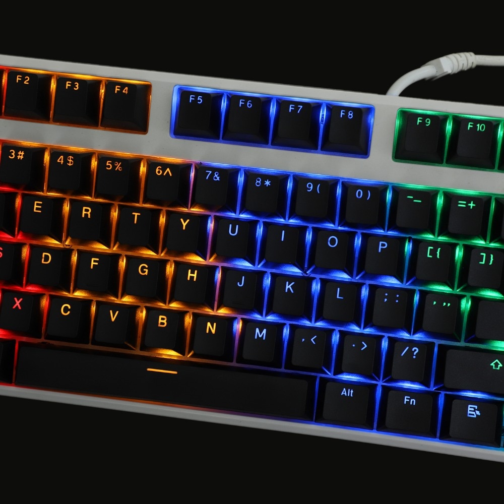 Black White Cherry Profile PBT Double Shot 104 108 Top Print Shine Through Translucent Backlit keycap For MX Mechanical Keyboard