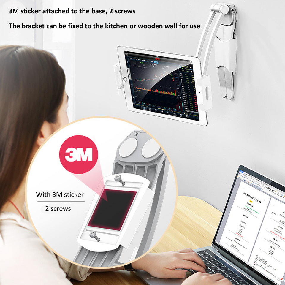 Aluminium køkken bordtelefon tablet holder flydbar justerbar 5-13 tommer tablet telefon bordholder til ipad pro 12.9
