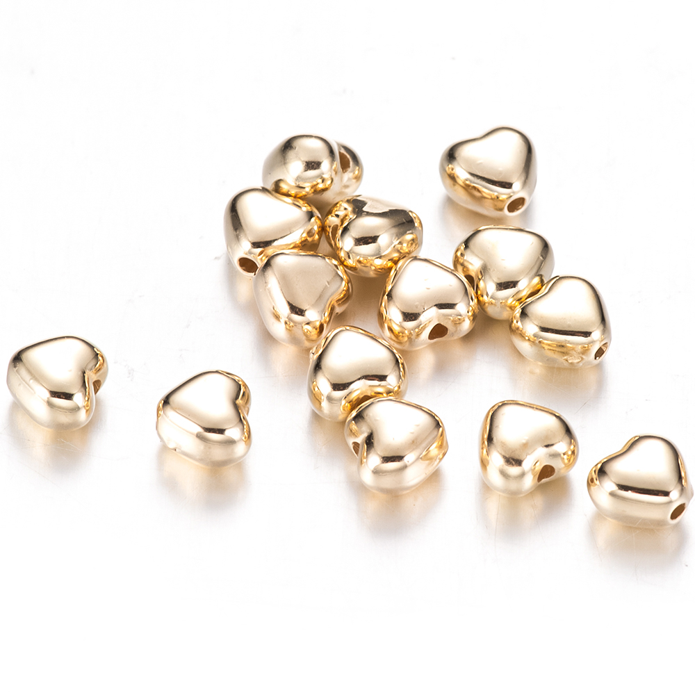 100 stücke 6mm Liebe Herz Gold Farbe Silber Farbe verlieren Abstand Halfter ccb plattiert Kunststoff Acryl Perlen Schmuck machen finden Charme Perlen: Weiß