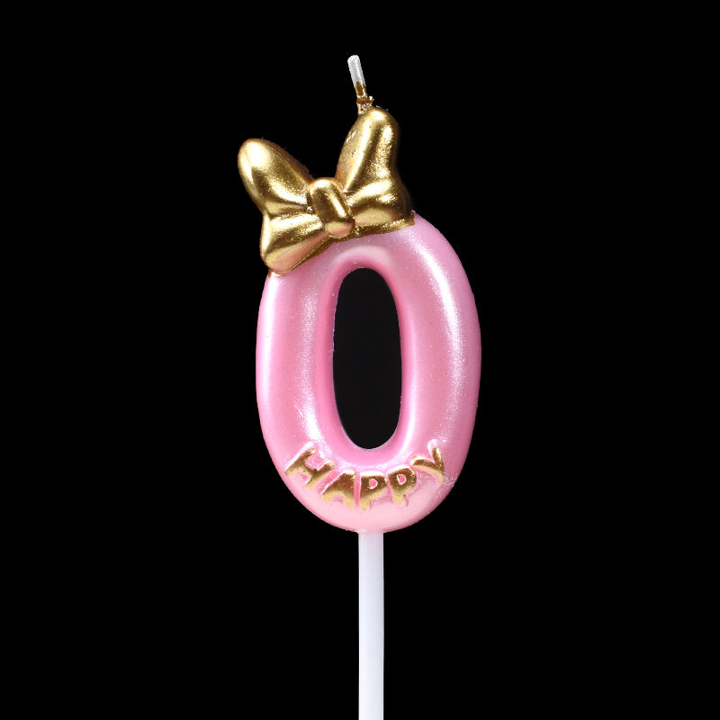 Cakelove bolos de 0 a 9 números, vela para festa de aniversário, itens para bolo, números de bolo, aniversário, festa de idade decorações: Pink 0