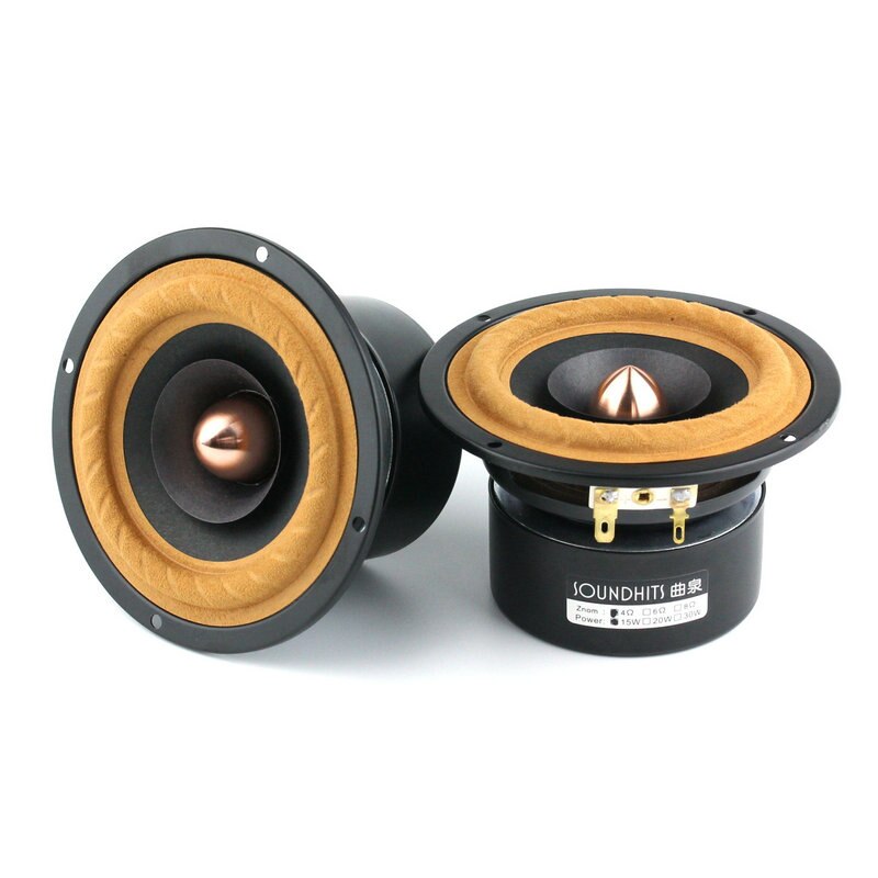 1PCS Soundhits SQ402R 4inch DIY Full Frequency Speaker Driver Mixed Black Paper Cone Shielded 4/8ohm 15W Dia 118mm Round
