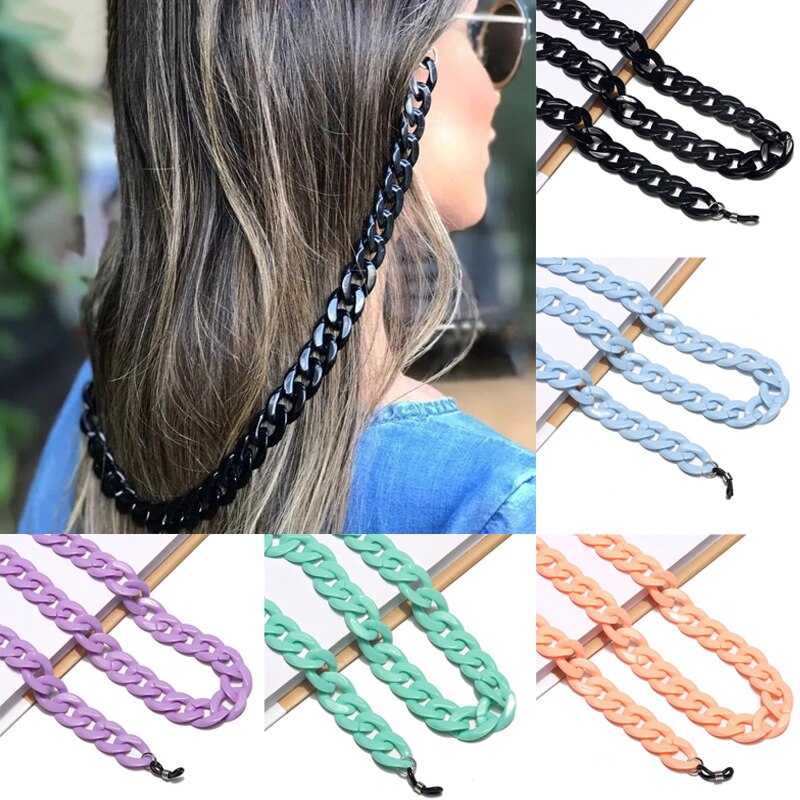Mode Acryl Candy Kleur Zonnebril Kettingen Glazen Ketting Bandjes Ketting Chunky Lanyards Unisex Hals Brillen Strap