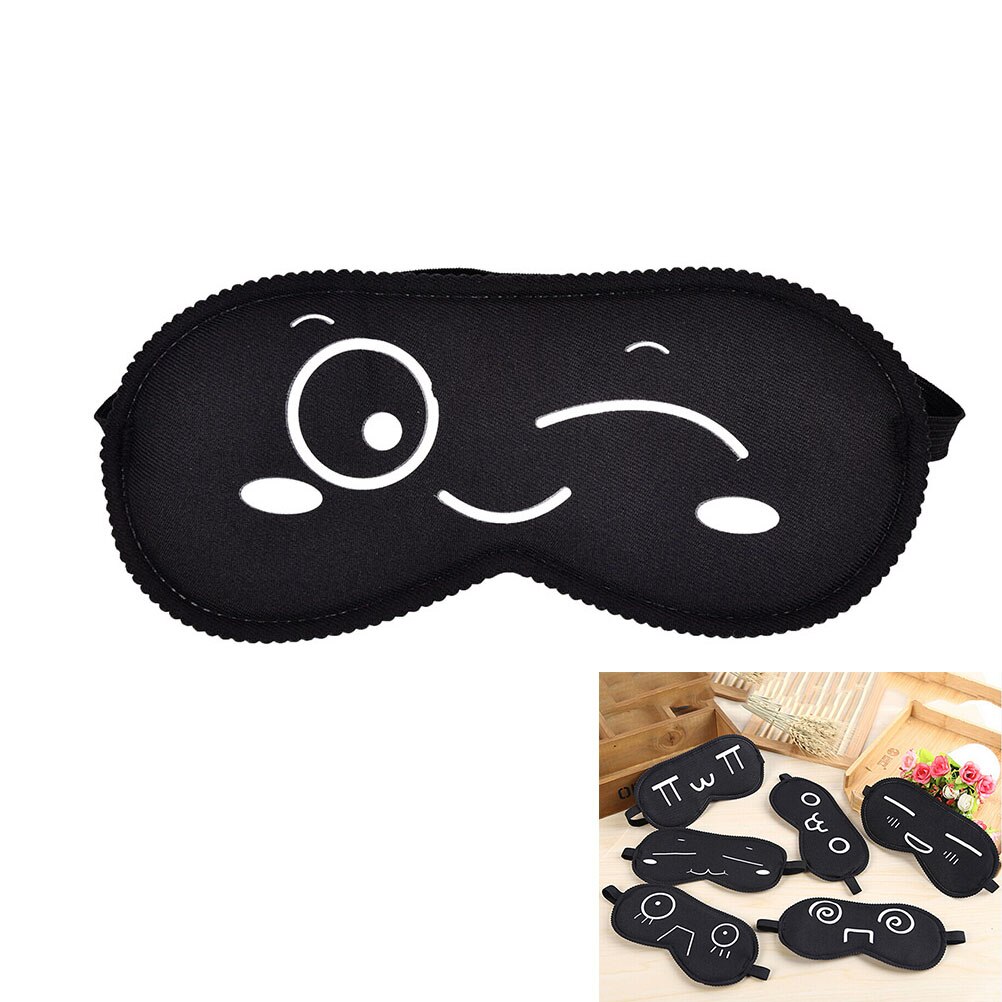 Voyage Normal ombre noir dessin animé impression femmes hommes enfants ombre sommeil yeux couverture yeux Blinder dormir masque pour les yeux
