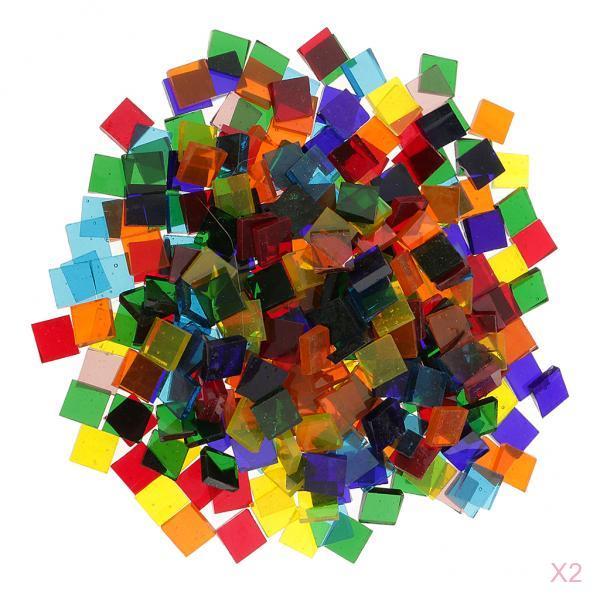 Azulejos de mosaico de 320g de formas cuadradas, colores variados para artesanía hecha a mano y decoraciones para el hogar