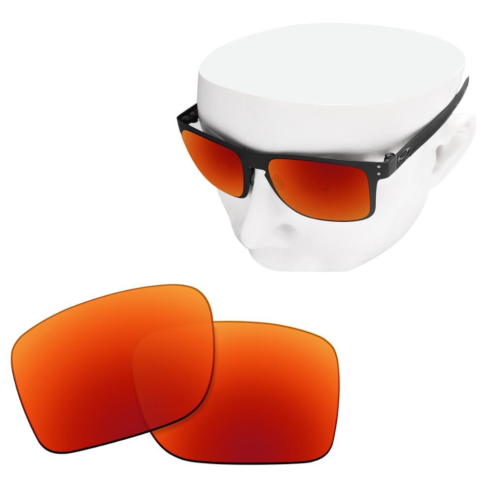 OOWLIT-verres de remplacement en Polycarbonate | Anti-rayure, pour lunettes de soleil polarisantes-Oakley Holbrook métal OO4123: FireRed NonPolarized