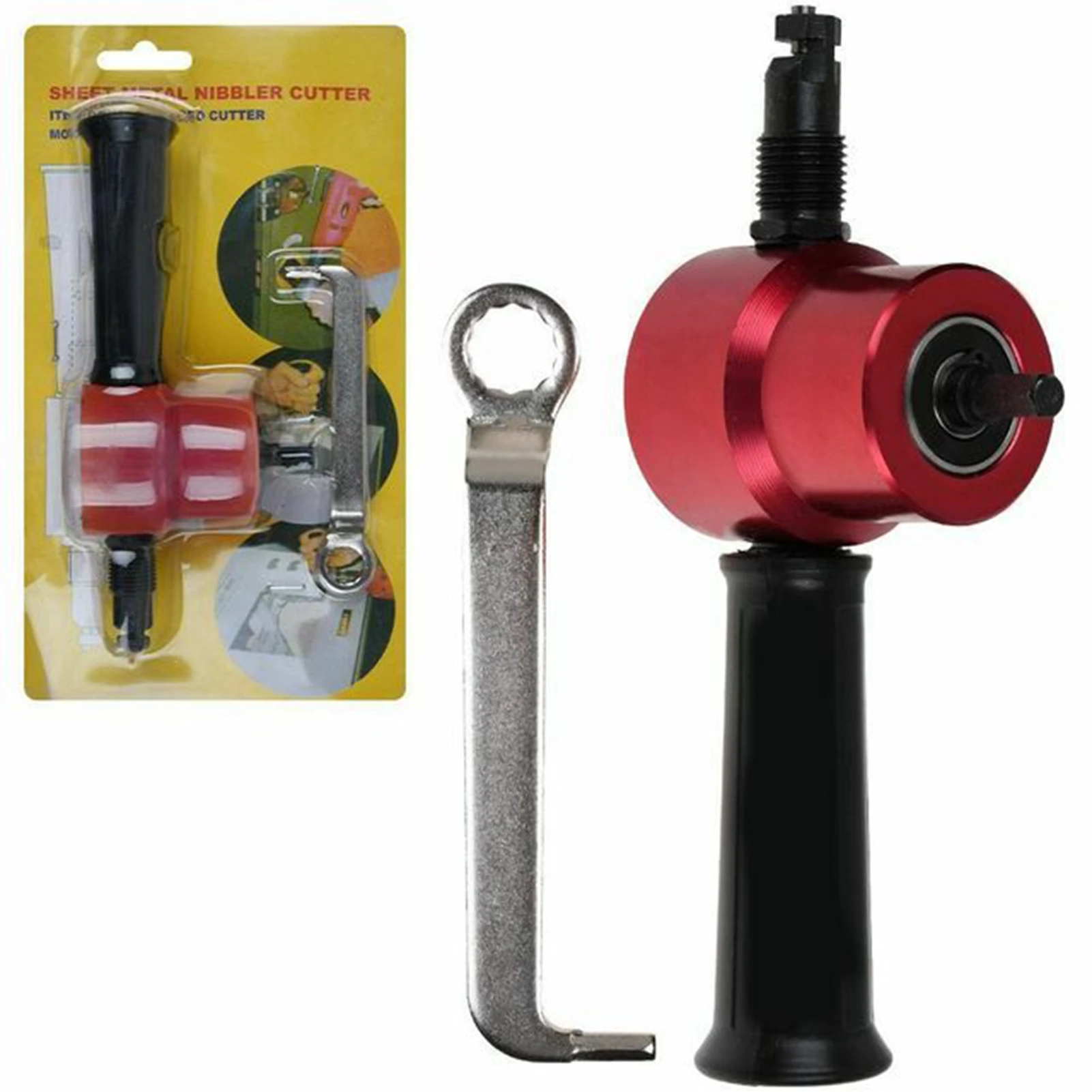 Double Headed Sheet Metal Cutter Nibbler Electric Punching Shears Iron Saw Cutting Tool Drill Attachment Deburring Tool Snips