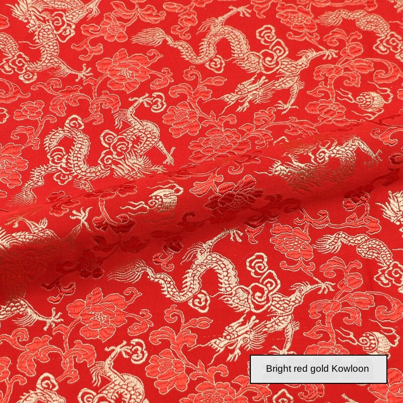 Kinesisk silke imitation brokade jacquard stof stof cheongsam kostume formel kjole materiale hylster tøjpose diy klud: 2