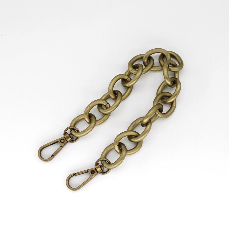 Cadena corta de Metal de repuesto para asa de bolso, accesorios de bricolaje dorados claros para correa de bolso, 30CM: Bronce