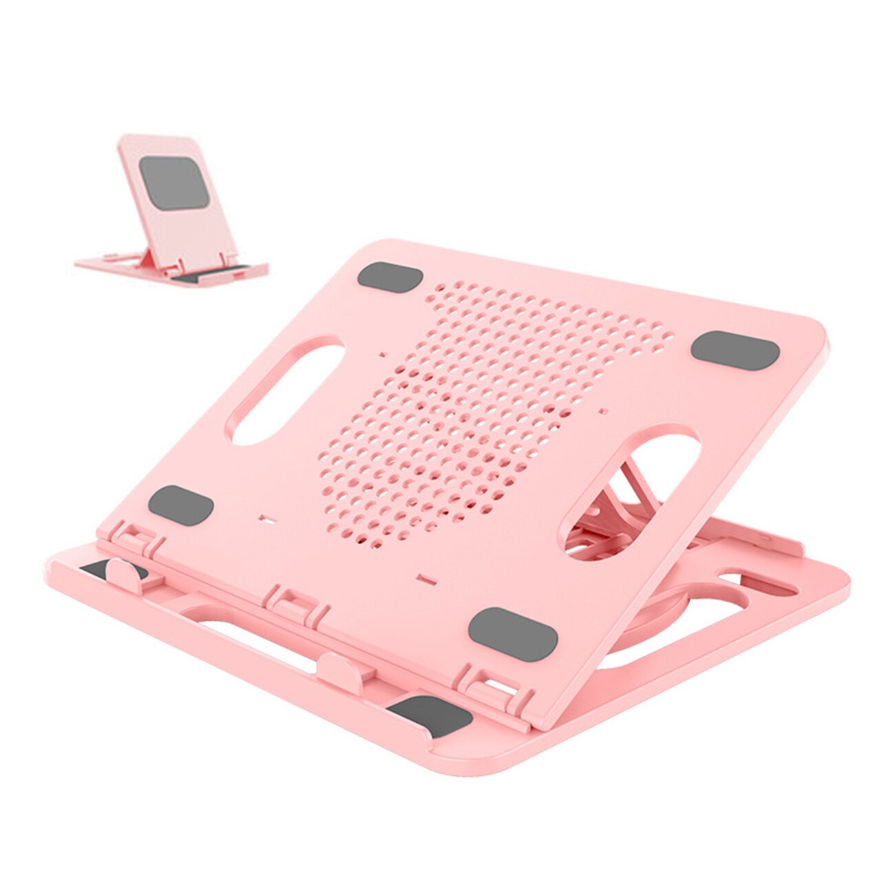Laptop Computer Stand adjustable Fan Foldable Computer Bracket for 14 -15.6 inch Computers: Pink