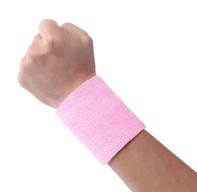 8*8cm mænd og kvinder sport sport armbåndsbøjle wrap bandage gym rem løbende sport sikkerhed håndledsstøtte badminton armbånd: Lyserød