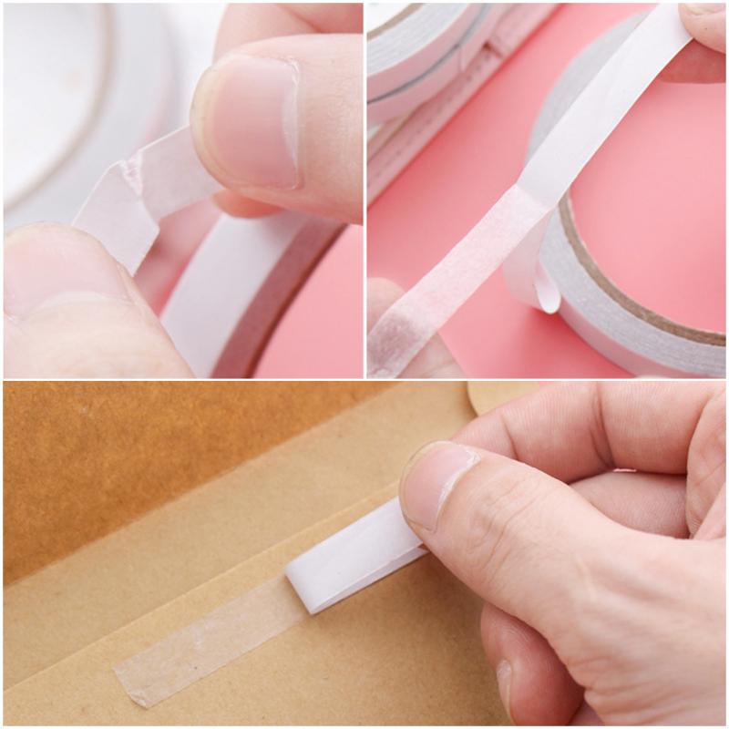 12M cinta de doble cara blanco Super fuerte de doble cara de papel de cinta adhesiva fuerte Ultra fina artesanía de DIY-Wrap 8mm 10mm 12mm