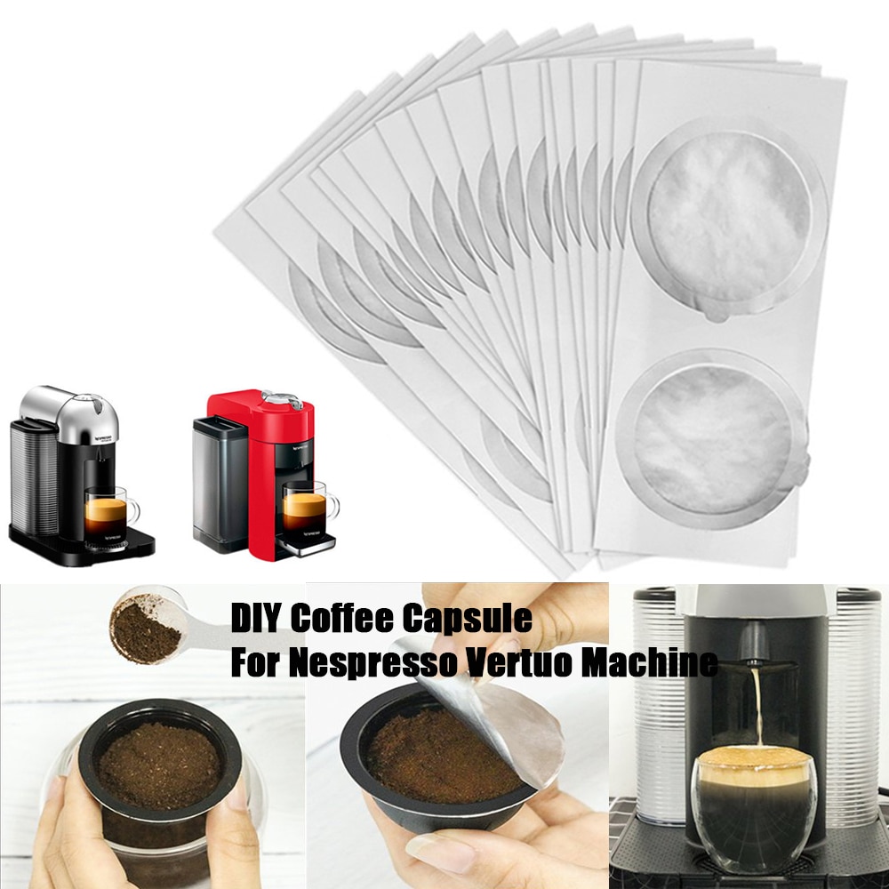 62Mm Nespresso Pods Wegwerp Aluminium Seal Nespresso Vertuo Plus Hervulbare Koffie Capsules Seal Pod Sticker Deksels Koffiezetapparaat
