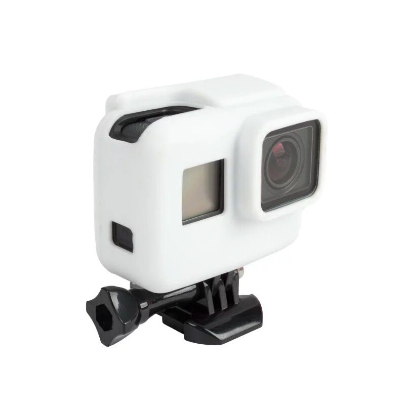 Neue FÜR gehen Profi Weiche Silikon fallen Schutz Abdeckung für GoPro Held 5 6 7 Schwarz Sport Aktion Kamera Zubehör Standard Rahmen: Weiß
