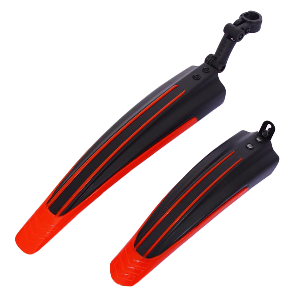 2Pcs Fiets Voor Achter Tire Fender Spatbord Set Mountain Road Bike Tire Fender: Black and Red