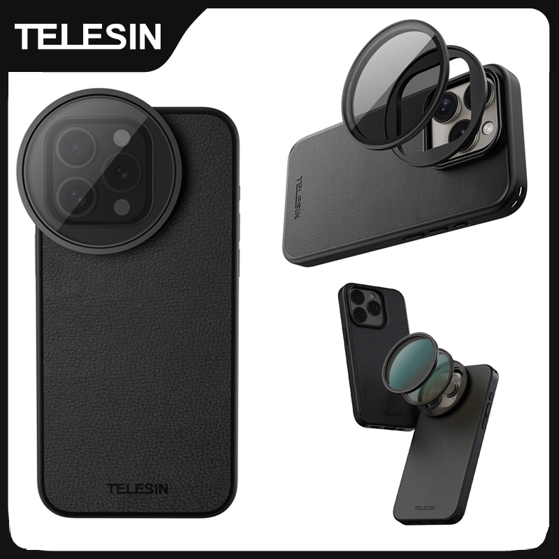 TELESIN téléphone CPL VND filtre pour iphone 15 pro 15 pro max avec étui de protection de téléphone filtre d'objectif pour accessoires iphone