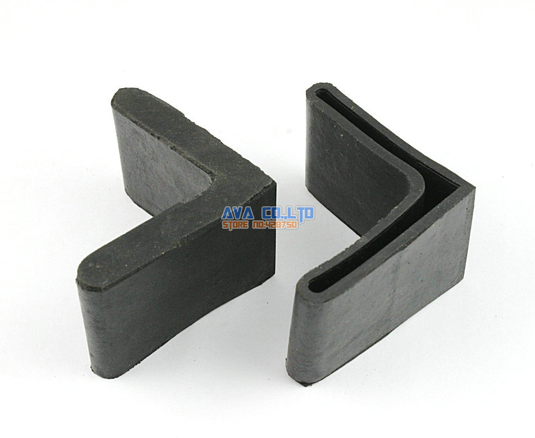 12 Pieces 50 x 50mm L Shape Furniture Feet Rubber Cover Angle Feet Pad Black