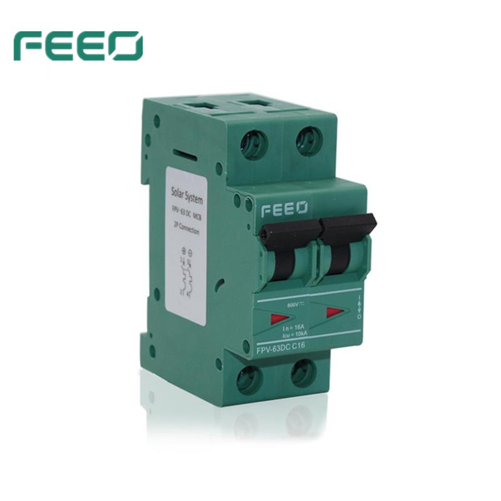 Feeo 2p likestrømsbryter  dc 550v 800v til pv ( solenergi ) system 6a 10a 16a 20a 25a 32a 40a 50a 63a fpv -63 tuv & ce sertifikat