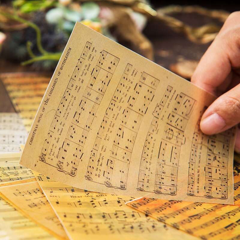 16 pièces/ensemble Vintage anglais feuille de musique vélin papier motif Pack pour Scrapbooking heureux planificateur carte faisant Journal indésirable projet