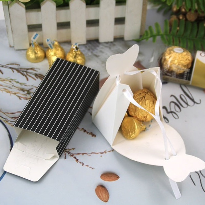 100Pcs Bruid En Bruidegom Bruiloft Gunst En Zak Snoep Box Diy Met Lint Bruiloft Decoratie Souvenirs Feestartikelen tassen