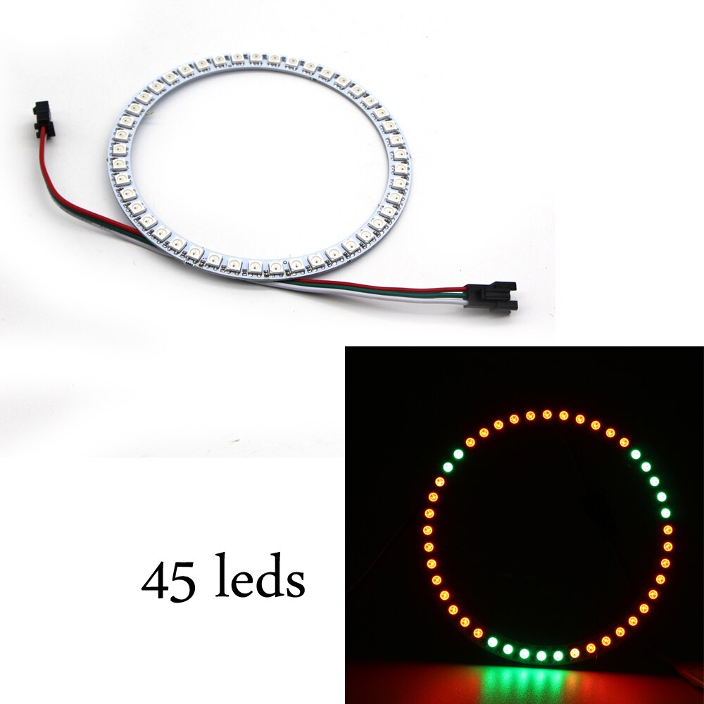 1pcs WS2812B LED Ring 8/16/24/35/45 Bit LEDS SK6812 ws2812b WS2812 5050 RGB Addressable Pixel LED Module Strip Light DC 5V: 45 leds ring