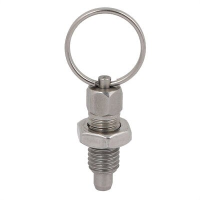 M10 Thread 6mm Pin Dia Stainless Steel Non Lock-Out Indexing Plunger w Pull Ring