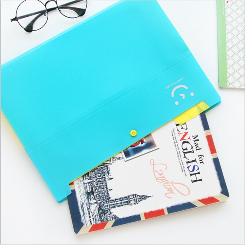 Big Smile Document Bag Waterproof Presentation Folder Bag Paper Bill Clip Storage Organ Bag Expanding Wallet Folders